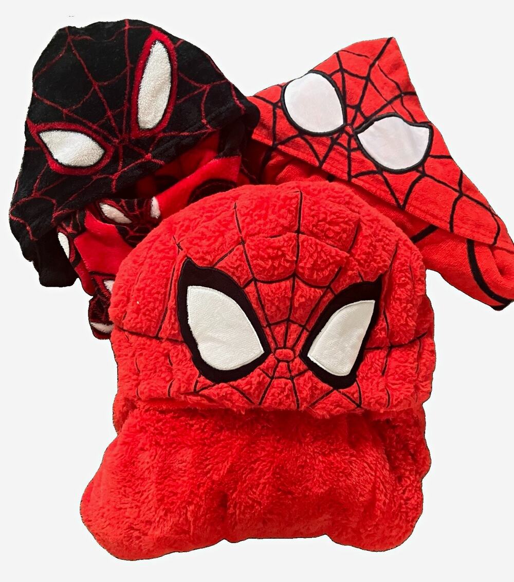 Kids Spider-Man 3 piece lot Marvel Spider-Man Hooded Fleece Robe, blanket, towel